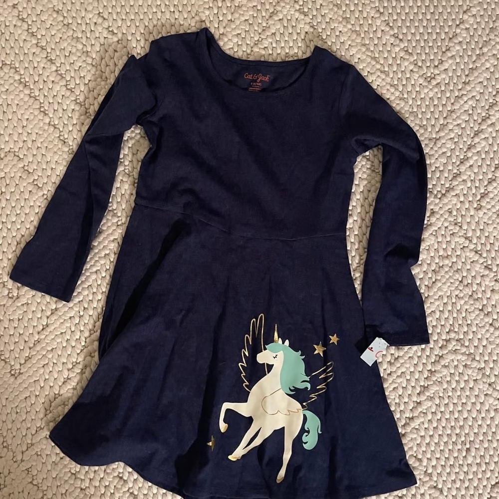 long sleeve unicorn dress, size 6/6x
